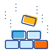 Illustration of bricks arranged in a pyramid shape