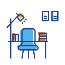 Icon illustration of a workstation