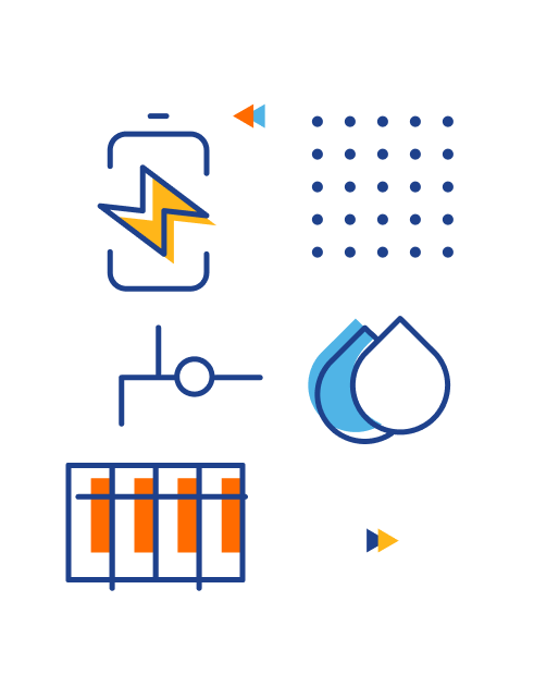 Illustration of different energy sources linked to one another