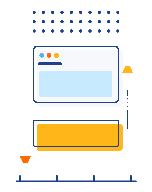 Illustartion of a screen displaying minimal layout and a ruler below it