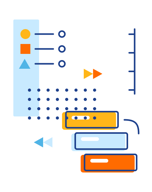 Illustartion of a checklist and some snippets