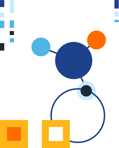 Abstarct illustration of iot symbols and computer chips